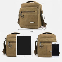 Men's Canvas Travel Bag Large Capacity Zipper Messenger Bag