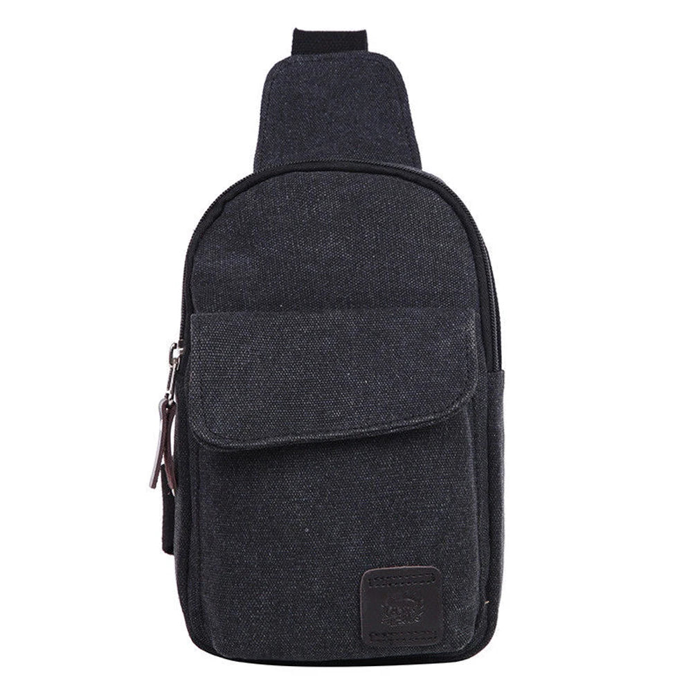 Men's Small Waist Bag Canvas Cross Body Handbag