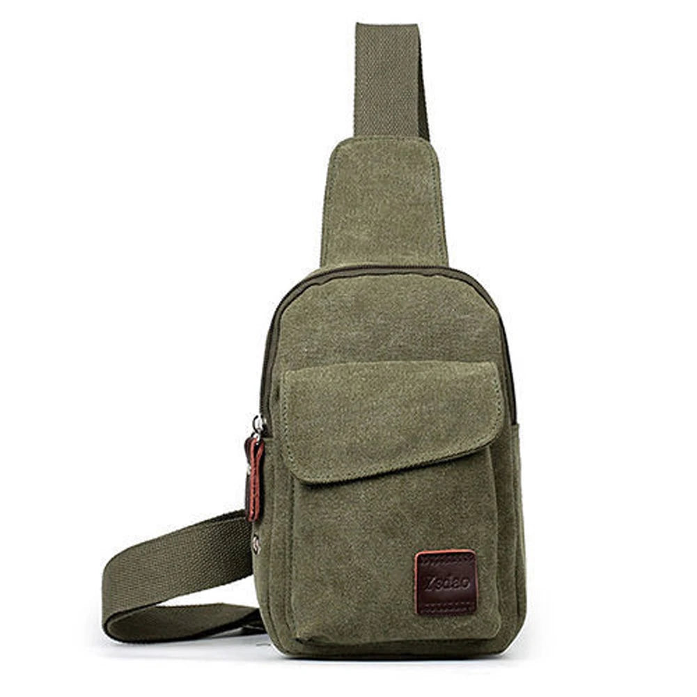 Men's Small Waist Bag Canvas Cross Body Handbag