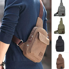 Men's Small Waist Bag Canvas Cross Body Handbag