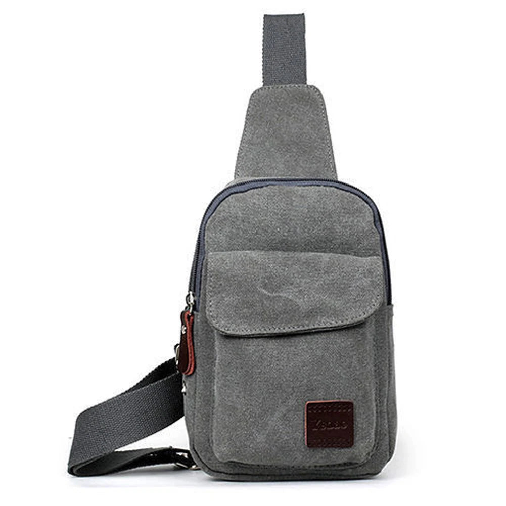 Men's Small Waist Bag Canvas Cross Body Handbag