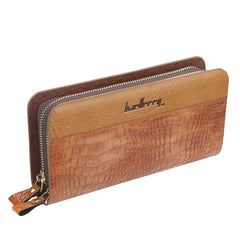 Men's Leather Long Clutch Wallet Business Money Bag