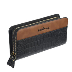 Men's Leather Long Clutch Wallet Business Money Bag