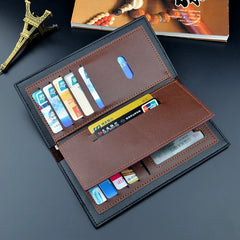 Men's Long Style Contrast Wallet Multi-card Suit Bag