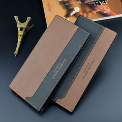 Men's Long Style Contrast Wallet Multi-card Suit Bag