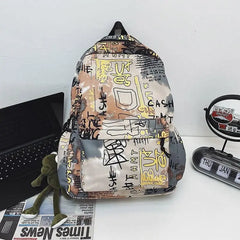 Graffiti School Bag Waterproof Large-Capacity Backpack