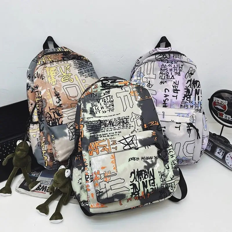 Graffiti School Bag Waterproof Large-Capacity Backpack