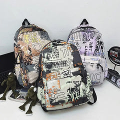 Graffiti School Bag Waterproof Large-Capacity Backpack