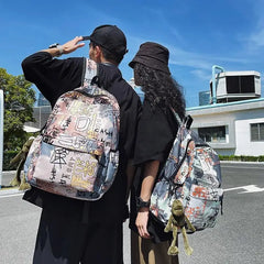 Graffiti School Bag Waterproof Large-Capacity Backpack
