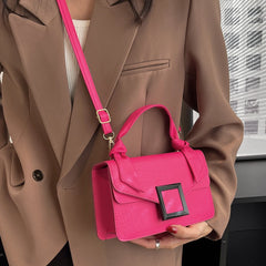 Matte PU Leather Messenger Bag with Knot Handle