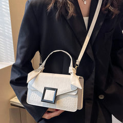 Matte PU Leather Messenger Bag with Knot Handle