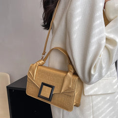 Matte PU Leather Messenger Bag with Knot Handle