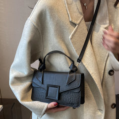 Matte PU Leather Messenger Bag with Knot Handle