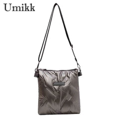 Messenger Bag Quilted Crossbody Handbag Solid Zipper Travel Lady Purse