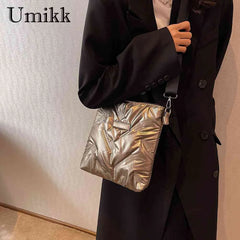Messenger Bag Quilted Crossbody Handbag Solid Zipper Travel Lady Purse
