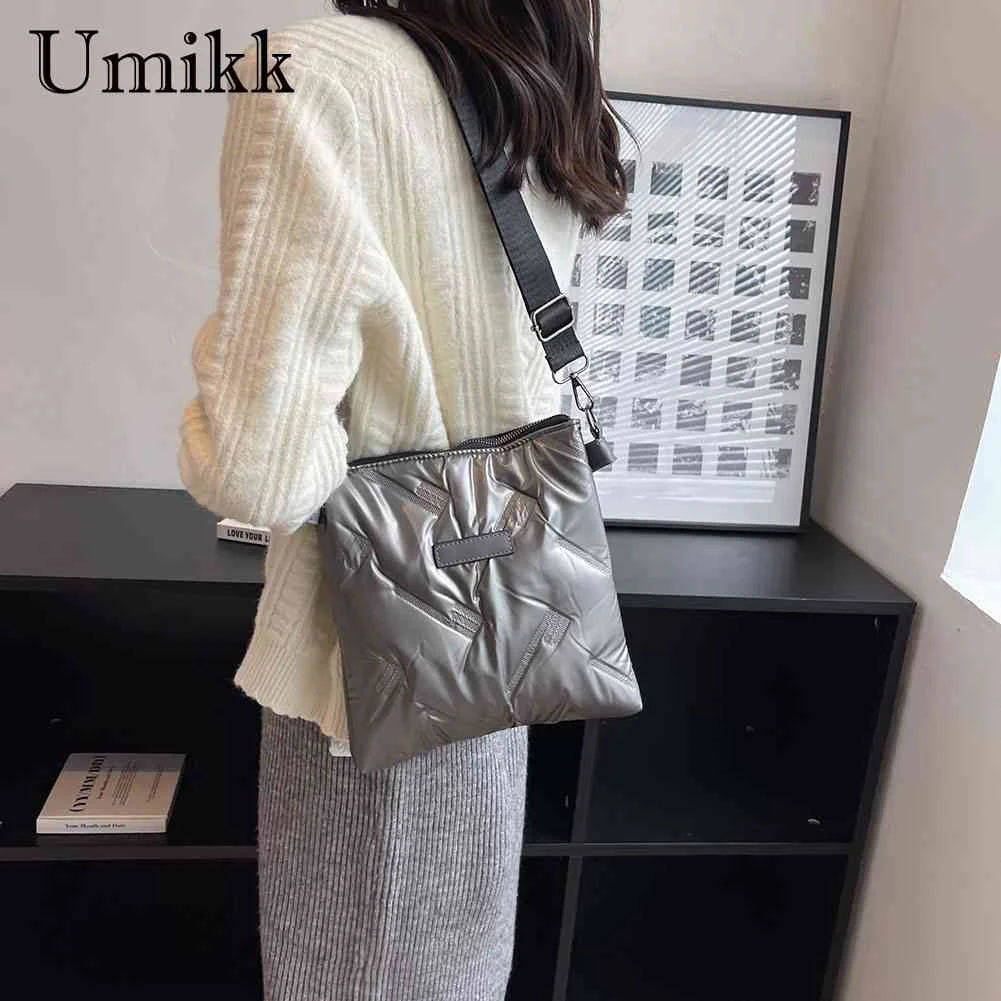Messenger Bag Quilted Crossbody Handbag Solid Zipper Travel Lady Purse