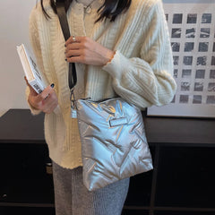 Quilted Cotton Messenger Bag Padded Women Handbags