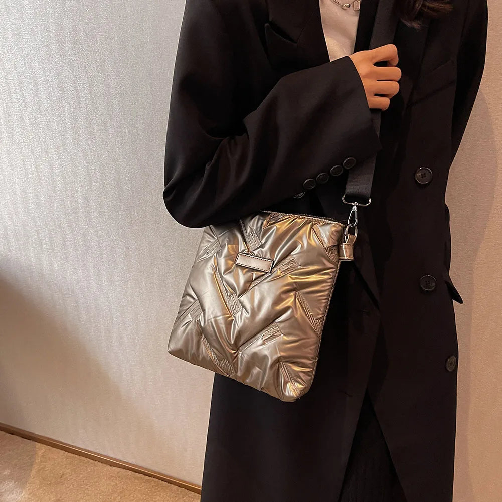 Quilted Cotton Messenger Bag Padded Women Handbags