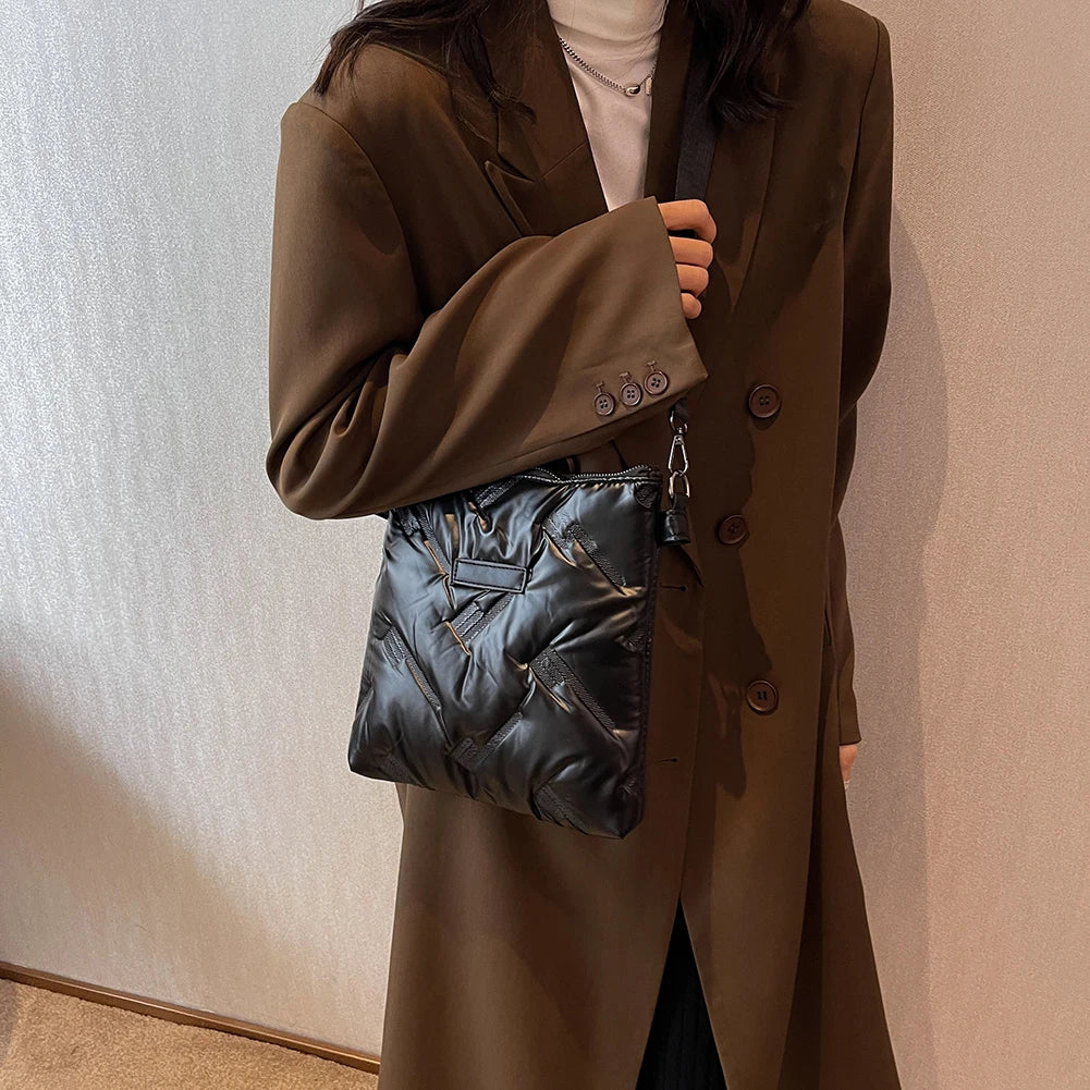Quilted Cotton Messenger Bag Padded Women Handbags