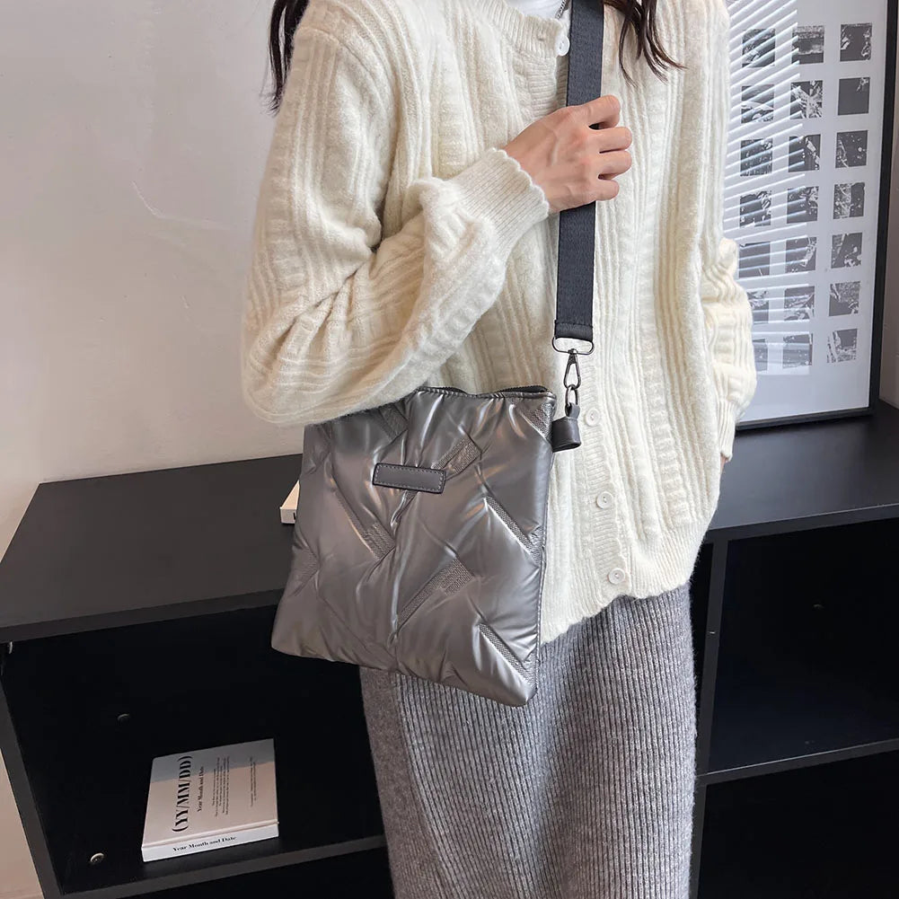 Quilted Cotton Messenger Bag Padded Women Handbags
