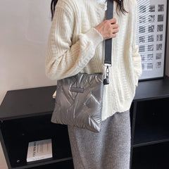 Quilted Cotton Messenger Bag Padded Women Handbags