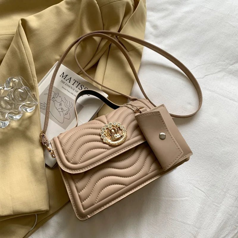 Small Square Shoulder Handbag for Women PU Leather Casual Travel Crossbody