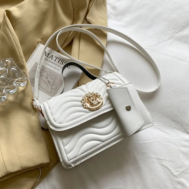Small Square Shoulder Handbag for Women PU Leather Casual Travel Crossbody