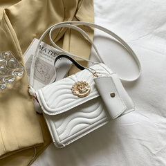 Small Square Shoulder Handbag for Women PU Leather Casual Travel Crossbody