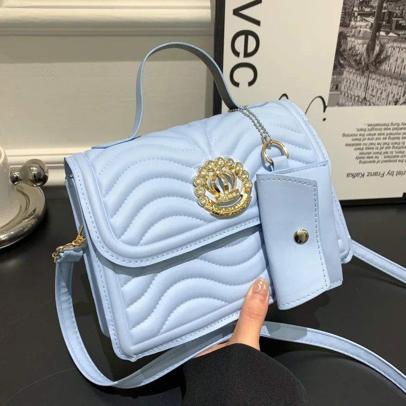Small Square Shoulder Handbag for Women PU Leather Casual Travel Crossbody