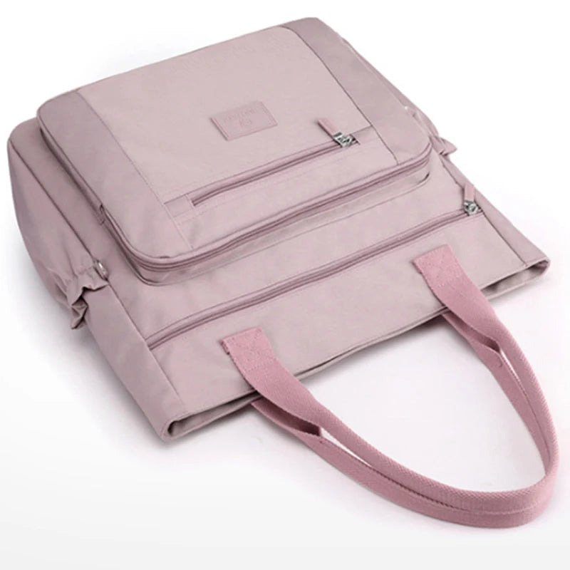 Nylon Shoulder Bag Women Handbag Large Capacity Tote Solid Shopping Bag