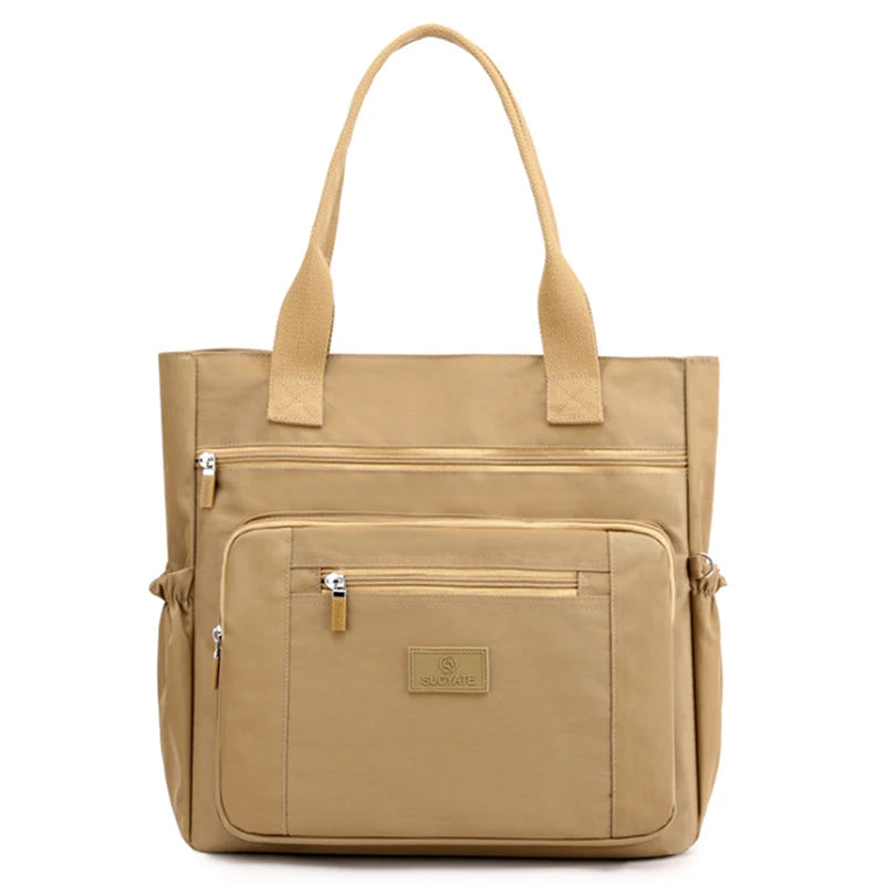 Nylon Shoulder Bag Women Handbag Large Capacity Tote Solid Shopping Bag