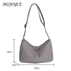Cotton Padded Messenger Bag Quilted Rhombus for Autumn And Winter