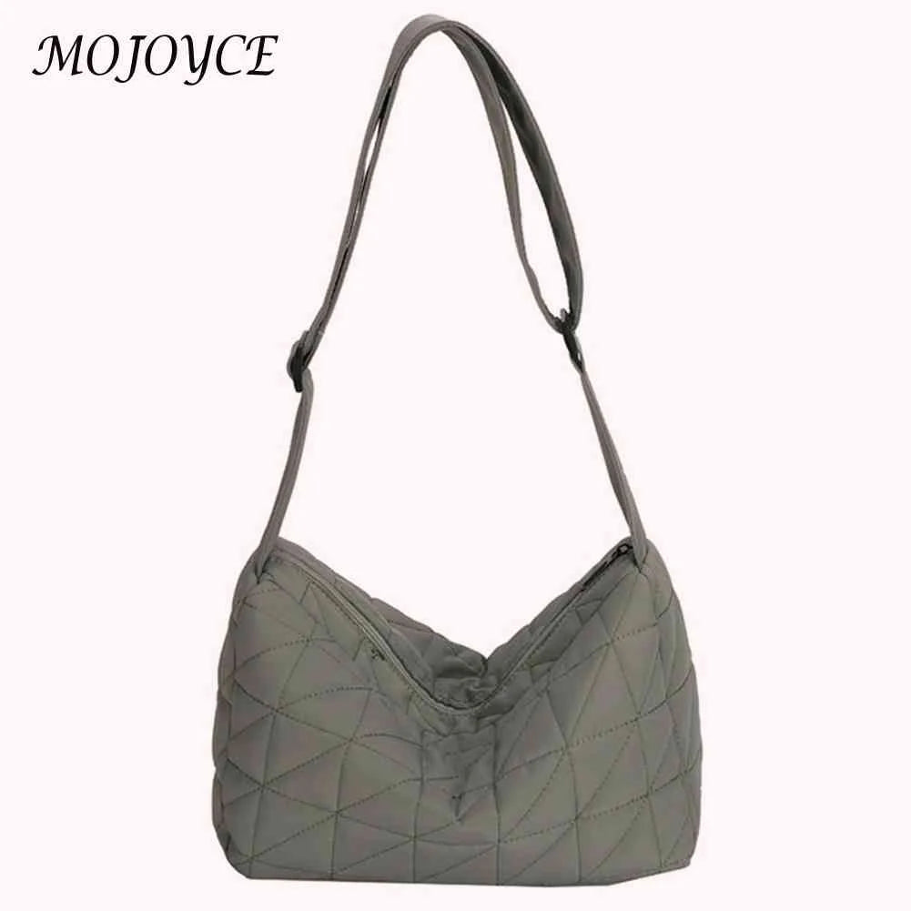 Cotton Padded Messenger Bag Quilted Rhombus for Autumn And Winter
