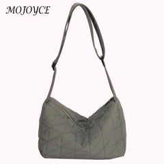 Cotton Padded Messenger Bag Quilted Rhombus for Autumn And Winter
