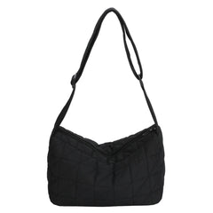 Cotton Padded Messenger Bag Quilted Rhombus for Autumn And Winter