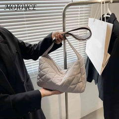 Cotton Padded Messenger Bag Quilted Rhombus for Autumn And Winter