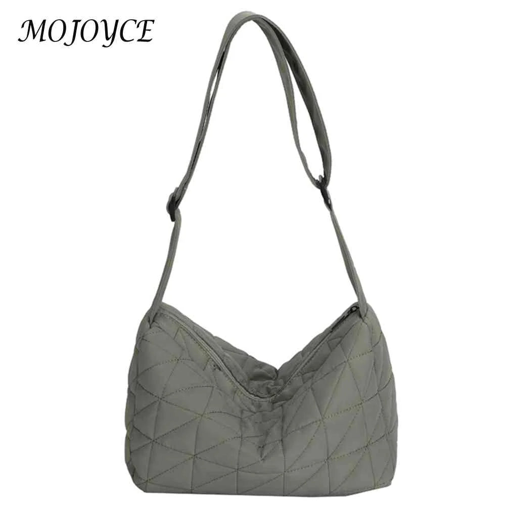 Cotton Padded Messenger Bag Quilted Rhombus for Autumn And Winter