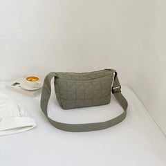 Large Capacity Messenger Bag Quilted Rhombus Crossbody Handbag