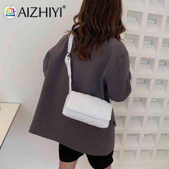 Quilted Crossbody Bag Padded Messenger Women Crossbody Purse