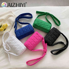 Quilted Crossbody Bag Padded Messenger Women Crossbody Purse