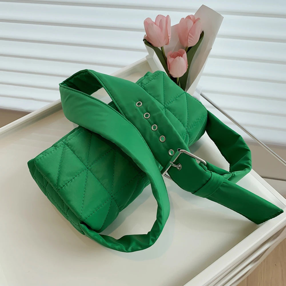 Quilted Crossbody Bag for Women Portable Travel Messenger Bag