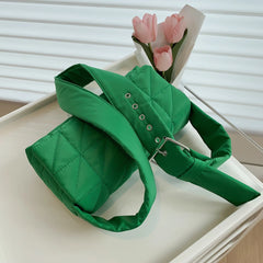 Quilted Crossbody Bag for Women Portable Travel Messenger Bag