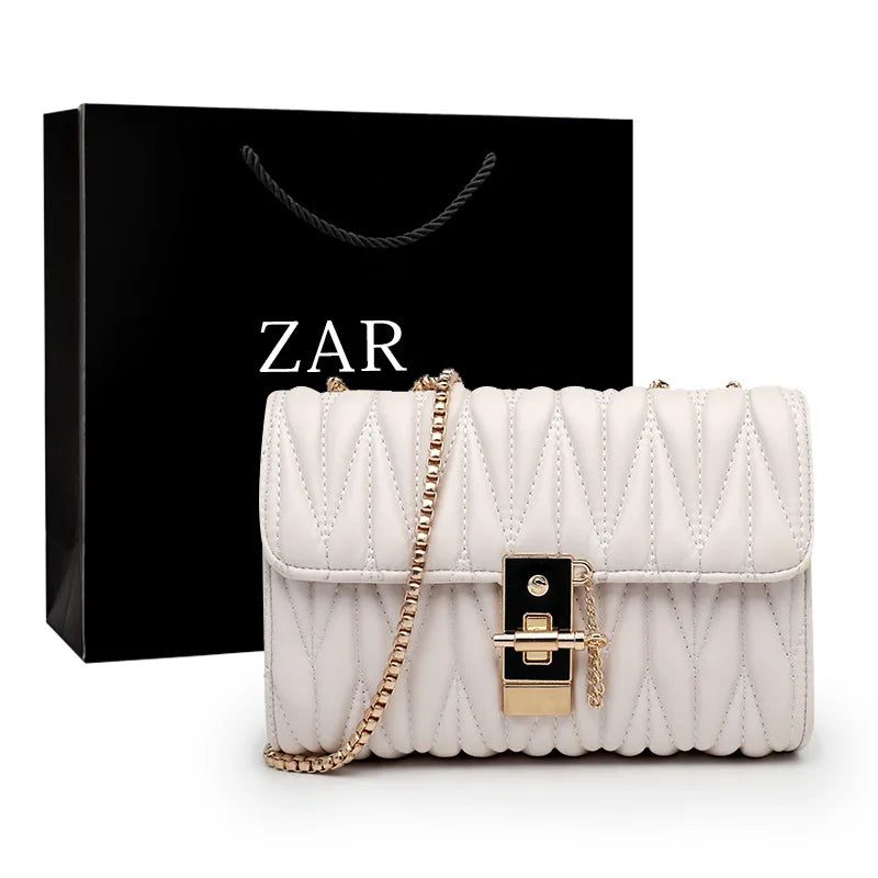 Embroidery Messenger Bag Chain Small Square Women Handbags
