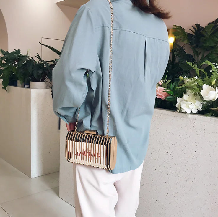 Hollow Evening Bag Women Crossbdoy Chain Purse Party Clutch