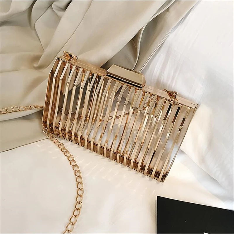 Hollow Evening Bag Women Crossbdoy Chain Purse Party Clutch