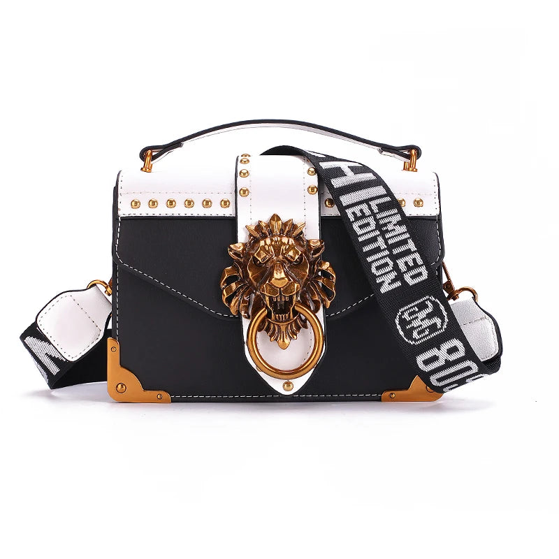 Metal Lion Head Mini Shoulder Bag Crossbody Women Handbags
