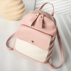 Mini PU Leather Backpack for Teenage Girls Multi-Function Small Bagpack