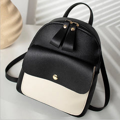 Mini PU Leather Backpack for Teenage Girls Multi-Function Small Bagpack