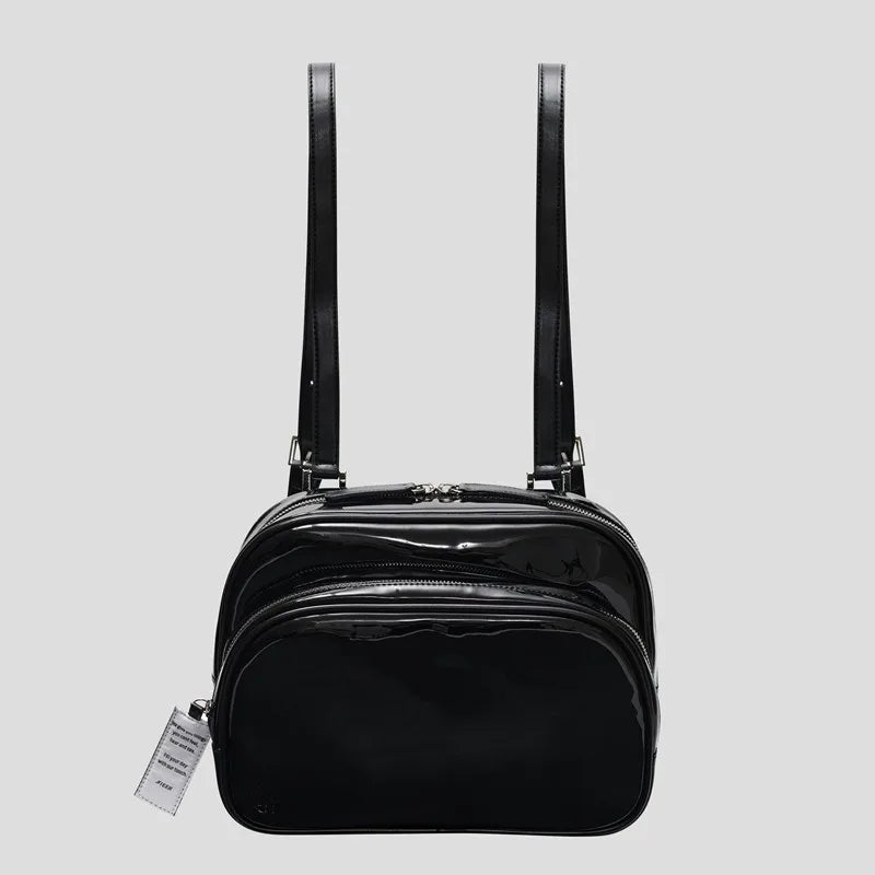 Women's Leather Mini Backpack - Casual Double-Shoulder Bag