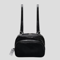 Women's Leather Mini Backpack - Casual Double-Shoulder Bag